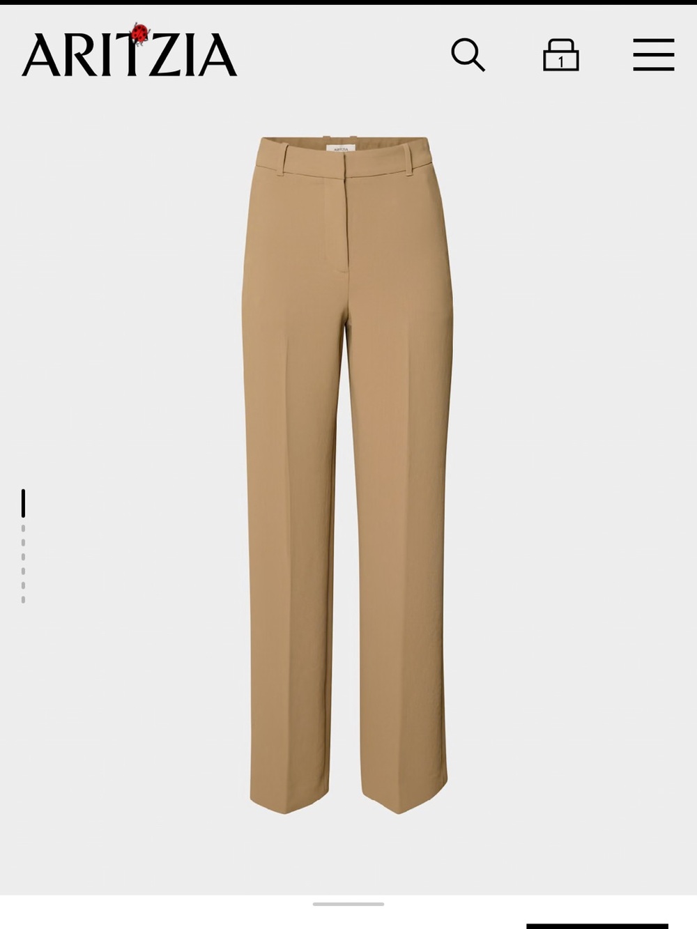 Aritzia New Agency Straight-Leg Pants in Camel Tan